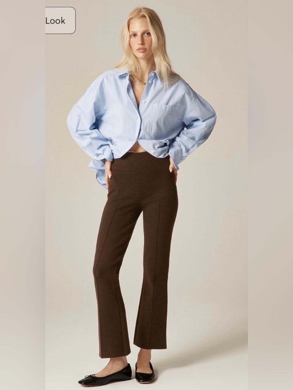 J.Crew New Delaney kickout sweater pant in heather chocolate